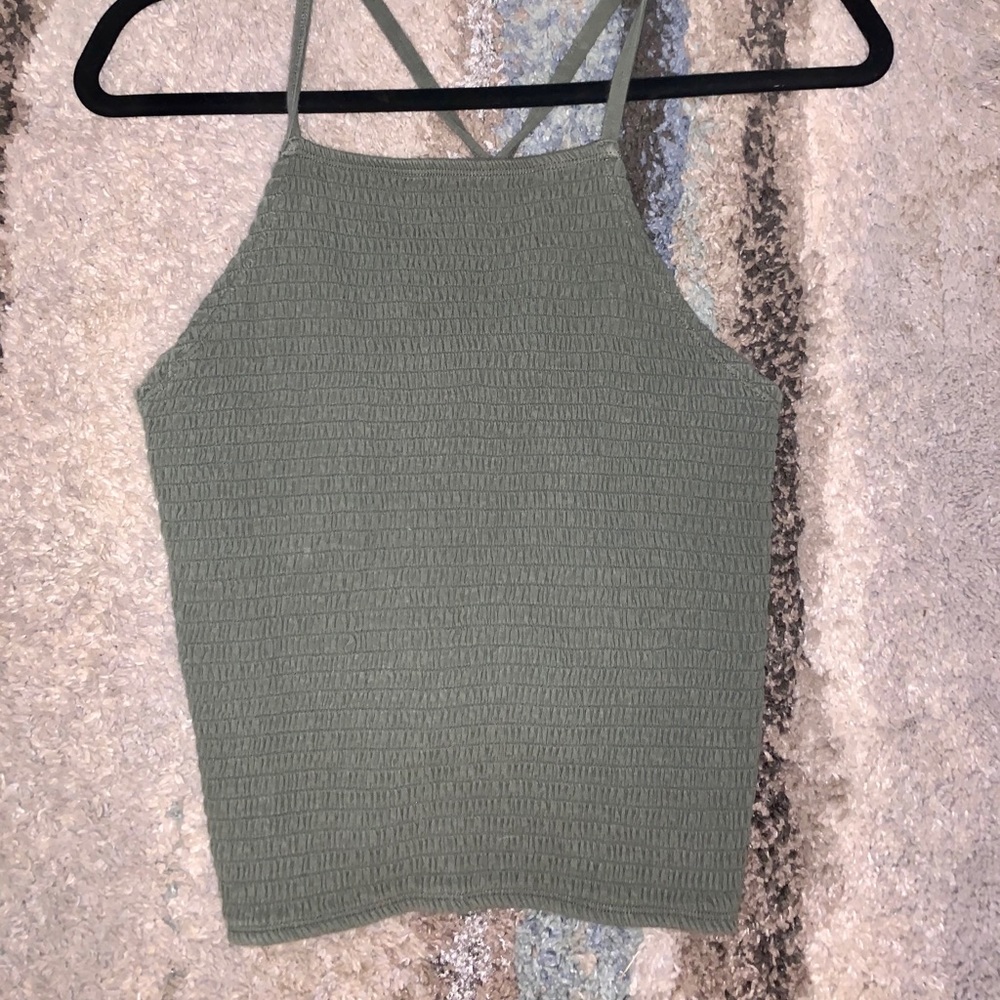hollister smocked halter top